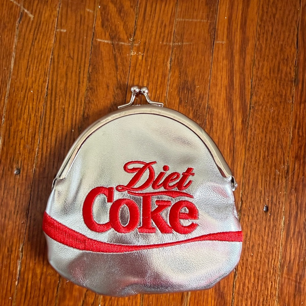 Diet Coke Metallic Kiss-Lock Coin Purse - Silver & Red